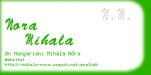 nora mihala business card
